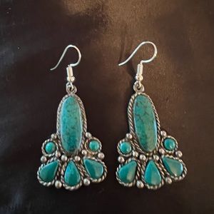Vintage Sancrest Southwest Faux Turquoise Earrings for Pierced Ear
